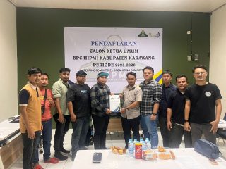 Linal Ari Wahyudi Daftar Caketum HIPMI Karawang. (AlexaPodcast.ID)