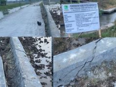 Miris, Belum Seminggu Selesai, Proyek CV Hutami & CO Sudah Miring dan Retak Kualitas Dipertanyakan, Turap P-APBD Karawang Retak Sebelum Difungsikan. (AlexaPodcast.ID) 