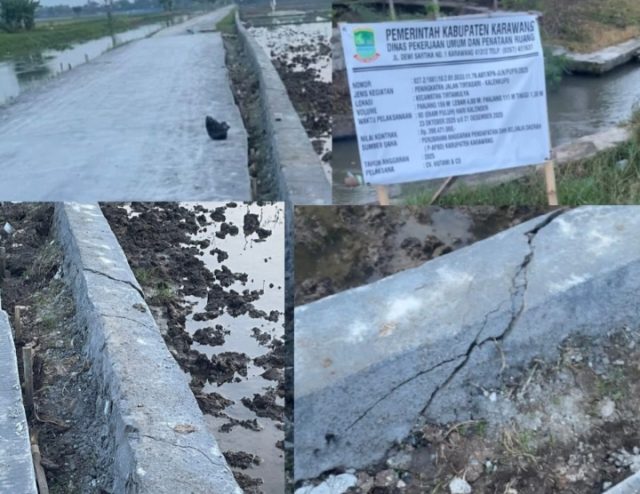 Kualitas Dipertanyakan, Turap P-APBD Karawang Retak Sebelum Difungsikan. (AlexaPodcast.ID) ‎