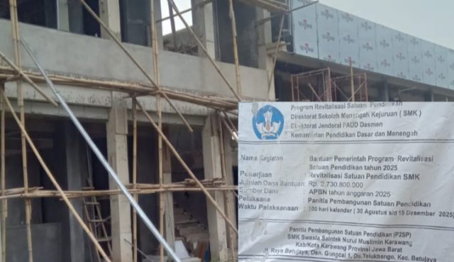 Proyek Revitalisasi SMK Swasta APBN di Karawang Picu Kekhawatiran. (AlexaPodcast.ID) Proyek Revitalisasi SMK Swasta APBN di Karawang Picu Kekhawatiran. (AlexaPodcast.ID)