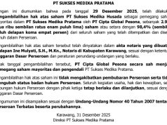 Pengumuman Pengambilalihan Hak Atas Saham PT Sukses Medika Pratama