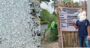 Baru Rampung, Proyek Jalan Lingkungan oleh CV Akbar Brother Mandiri di Tubaba Sudah Rusak Warga Soroti Kualitas Jalan Lingkungan di Penumangan Baru. (AlexaPodcast.ID)