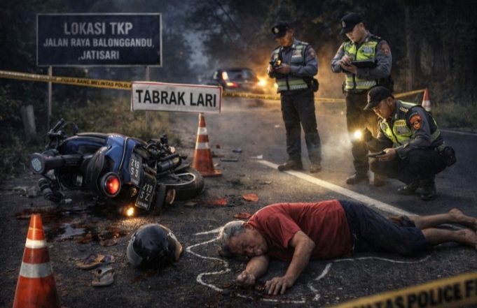Usai Terjatuh Akibat Jalan Berlubang, Pengendara Motor Tewas Dilindas Kendaraan Misterius Gambar ilustrasi, Kecelakaan Tabrak Lari di Karawang. (AlexaPodcast.ID)