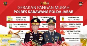 Jaga Stabilitas Harga, Polres Karawang Buka Pasar Pangan Murah untuk Masyarakat Polres Karawang Sediakan Bahan Pokok di Bawah HET. (AlexaPodcast.ID)