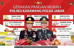 Jaga Stabilitas Harga, Polres Karawang Buka Pasar Pangan Murah untuk Masyarakat Polres Karawang Sediakan Bahan Pokok di Bawah HET. (AlexaPodcast.ID)