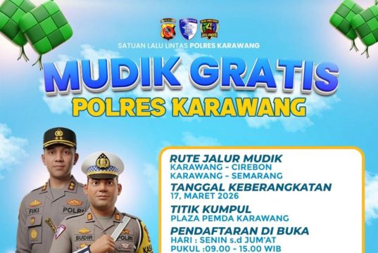 Polres Karawang Buka Mudik Gratis 2026, Warga Bisa Pulang Kampung Tanpa Pikir Ongkos Polres Karawang Siapkan Mudik Gratis ke Cirebon dan Semarang, Kesempatan Pulang Tanpa Beban. (AlexaPodcast.ID)