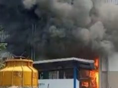 Kebakaran Pabrik Pelumas di Bekasi, Mesin Produksi Diduga Jadi Pemicu Kebakaran Pabrik di Bojong Menteng. (AlexaPodcast.ID)