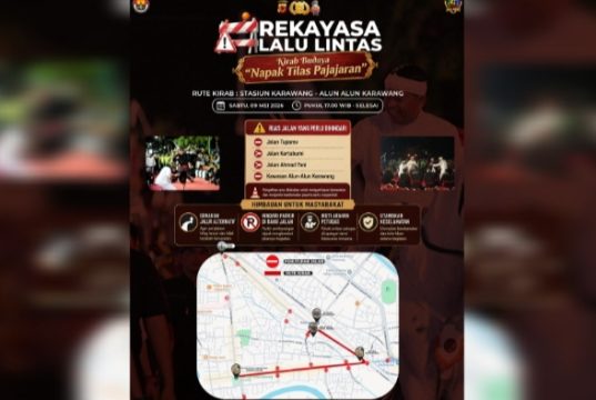 Kirab Budaya “Napak Tilas Pajajaran” Digelar Besok, Polres Karawang Siagakan 142 Personel Rute Stasiun Karawang–Alun-Alun Akan Dipadati Kirab Budaya. (AlexaPodcast.ID)