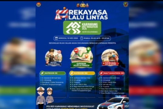 Ribuan Pelari Ramaikan Karawang Half Marathon 2026, Polres Karawang Siapkan Rekayasa Lalu Lintas Stadion Singaperbangsa Jadi Pusat Karawang Half Marathon 2026. (AlexaPodcast.ID)