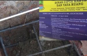 CV Rizza Perdana Disorot, Proyek Pemagaran SDN Kalijaya 07 Diduga Dikerjakan Asal-Asalan