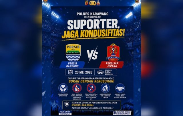 Jelang Laga Persib Kontra Persijap, Kapolres Karawang Minta Suporter Tetap Kondusif. (AlexaPodcast.ID)