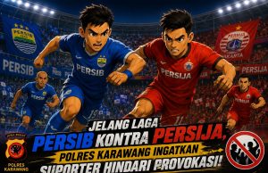 Nobar Persib vs Persija, Polres Karawang Ajak Suporter Jaga Kondusivitas Nobar Persib vs Persija di Karawang. (AlexaPodcast.ID)