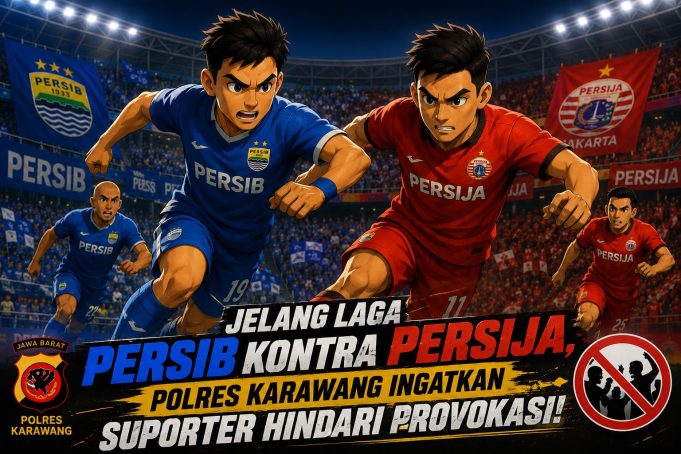 Nobar Persib vs Persija, Polres Karawang Ajak Suporter Jaga Kondusivitas Nobar Persib vs Persija di Karawang. (AlexaPodcast.ID)
