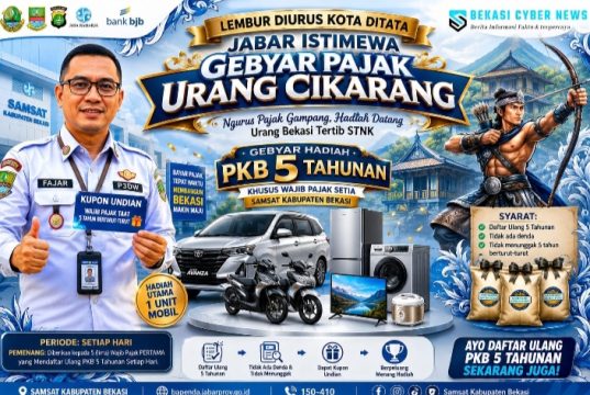 Samsat Kabupaten Bekasi Beri Kupon Undian bagi Wajib Pajak Kendaraan yang Taat 5 Tahun Berturut-turut Samsat Bekasi Siapkan Kupon Undian. (AlexaPodcast.ID)