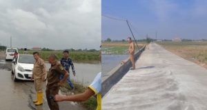 Pembangunan Digeber di Kecamatan Kutawaluya, Camat Karta Wijaya: Ini Baru Awal Perubahan! Foto tampak sebelum dan sesudah pembangunan. (AlexaPodcast.ID)