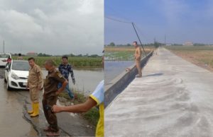 Pembangunan Digeber di Kecamatan Kutawaluya, Camat Karta Wijaya: Ini Baru Awal Perubahan! Foto tampak sebelum dan sesudah pembangunan. (AlexaPodcast.ID)