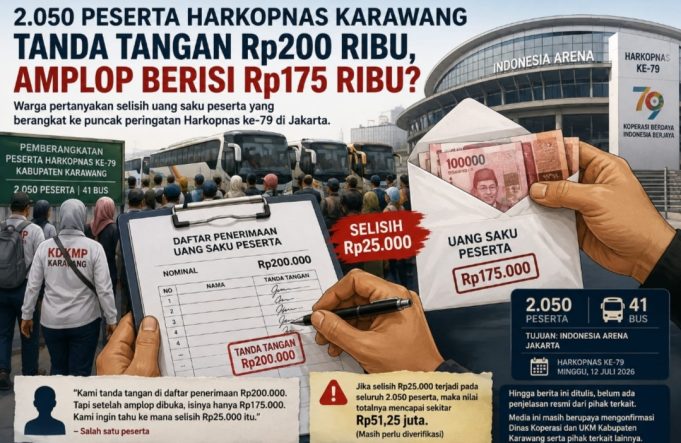 Warga Soroti Dugaan Selisih Uang Saku Peserta Harkopnas, Tanda Tangan Rp200 Ribu, Amplop Berisi Rp175 Ribu