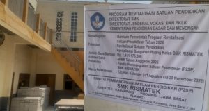 Anggaran Revitalisasi SMK Rismatex Nyaris Rp1,5 Miliar, Kondisi Bangunan dan Material Bongkaran Jadi Sorotan